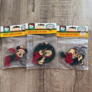 Vtg Walt Disney Kurt Adler Christmas ornaments, Mickey, Donald Duck, Minni, new